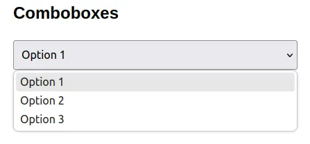 Combobox Options