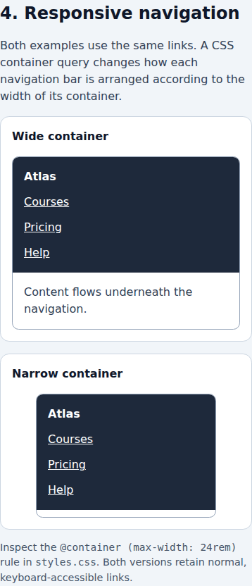 Actual narrow-screen navigation capture